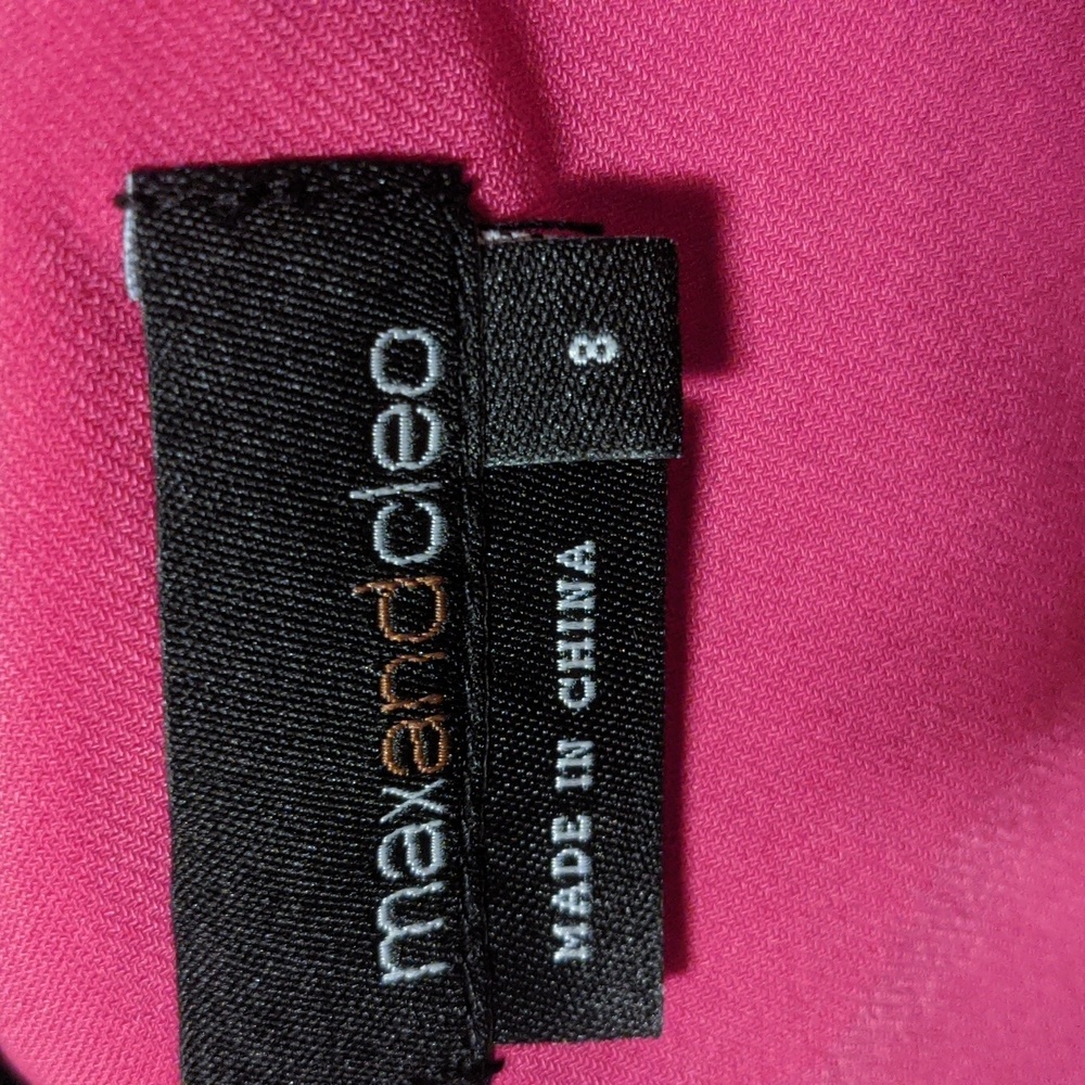 RARE Max & Cleo Berry Pink One Shoulder Dual Slash opening Gather Sheath - Picture 3 of 4